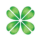 istock Watercolor Four Leaf Clover Symbol 1385361604