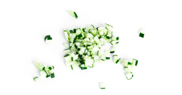 istock Cucumber isolated on white background. Cucumbers isolated. Cutted cucumber. Cucumber pieces 1385368022