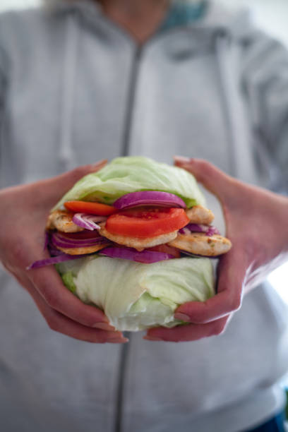 istock Vegan Burger With Iceberg Lettuce 1385376574