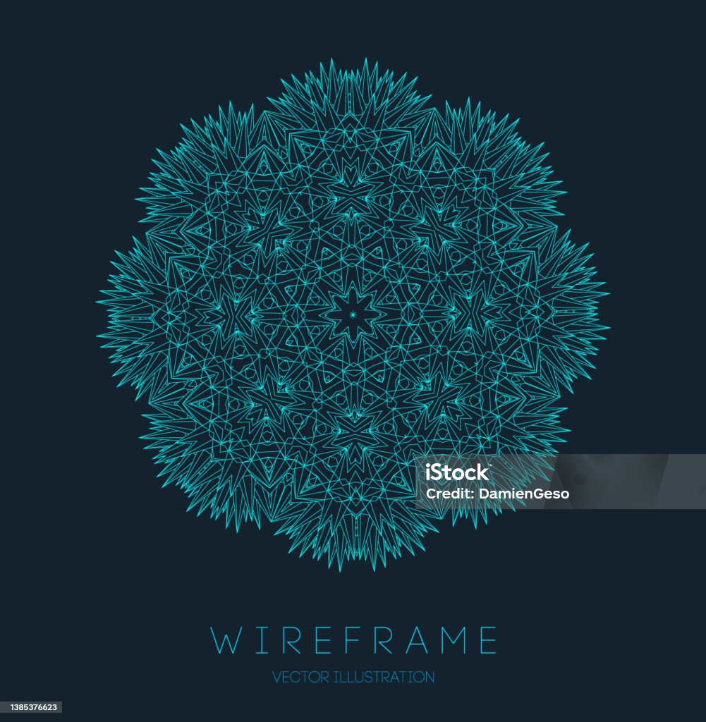 Circle Pattern Technology Blue Abstract Geometric Shape Tech Pattern On ...