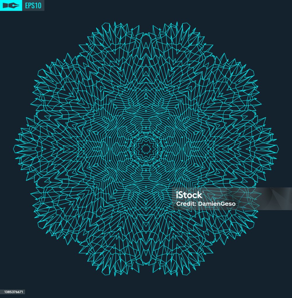 Circle Pattern Technology Blue Abstract Geometric Shape Tech Pattern On ...
