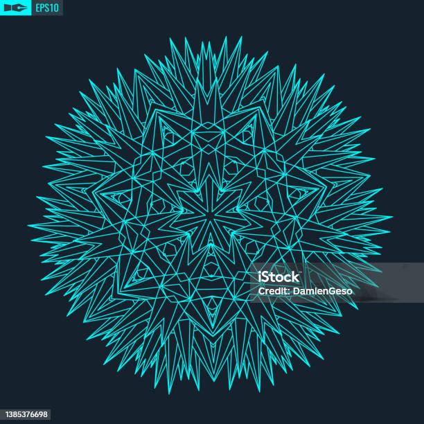 Circle Pattern Technology Blue Abstract Geometric Shape Tech Pattern On ...
