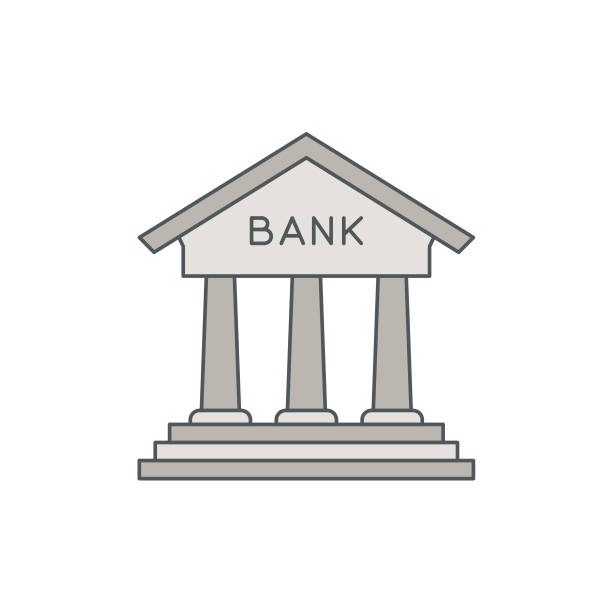 Online Banking Flat Line Icon with Editable Stroke Online Banking Flat Line Icon with Editable Stroke solvency stock illustrations