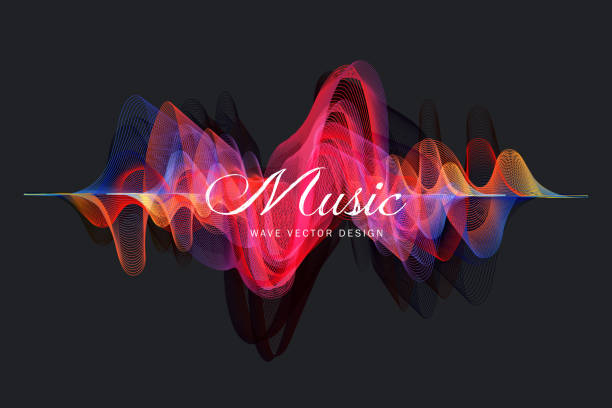 Harmonic Spectrum Sound Waves Abstract digital colorful equalizer, sound wave pattern element background music audio stock illustrations