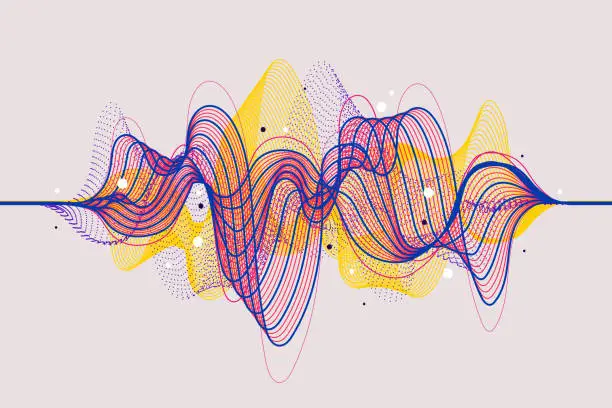 Vector illustration of Colorful silhouettes of Sound Waves