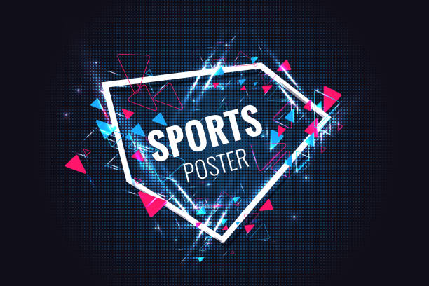 illustrazioni stock, clip art, cartoni animati e icone di tendenza di sfondo del design del poster dell'evento sportivo - soccer sign ball speed