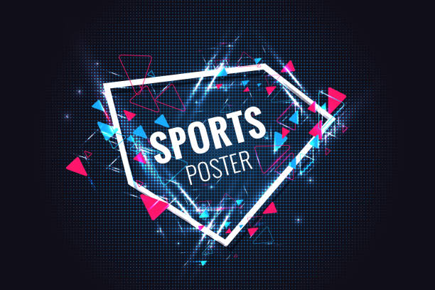 tło projektu plakatu sportowego - soccer sport action stadium stock illustrations