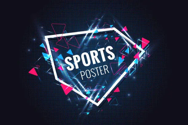 Vector illustration of Sport event poster design background