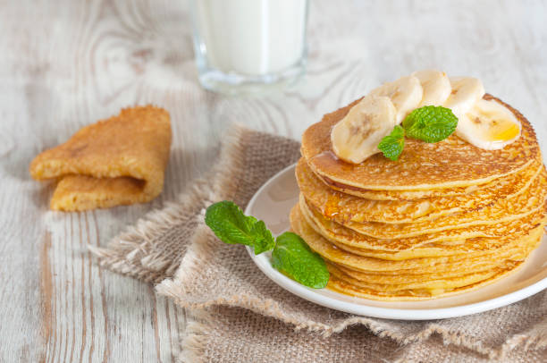 istock Pancakes made from cornmeal. Delicious and beautiful pancakes. 1385386507