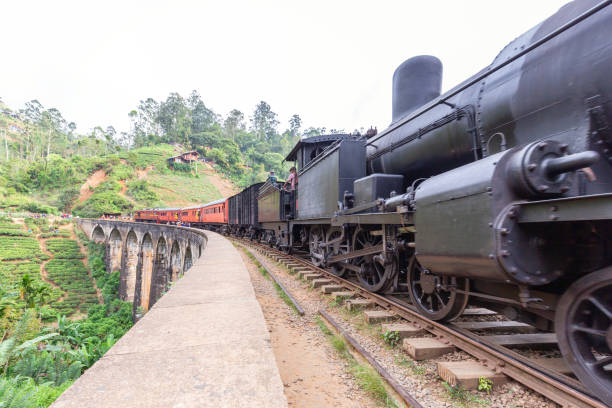 istock Steam train on the Nine Arches Demodara Bridge 1385392318