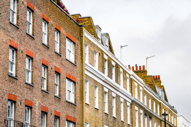 istock Old brick apartment buildings in London 1385394636