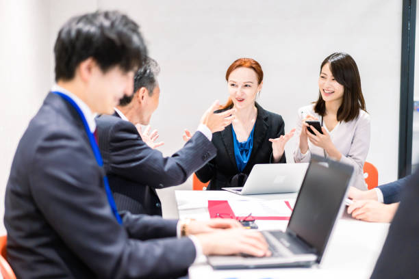 istock A woman interpreting at an international conference 1385397509