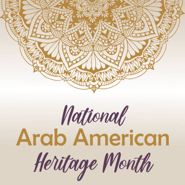 National Arab American Heritage month. Vector background, round mandala, tradition eastern oriental ornament. NAAHM square template National Arab American Heritage month. Vector background, round mandala, tradition eastern oriental ornament. NAAHM square template. arab culture stock illustrations