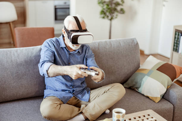 istock Man Playing Vr Quest Adventure 1385399153