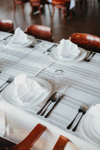 istock Festive table setting in the restaurant. Luxury catering at celebrations. 1385404118
