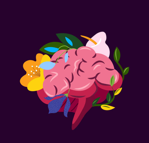 istock Beautiful Flowered Brain System,Cerebrum Structure.Flower Anatomy.Floral Internal Organ.Neurology Organ.Cerebellum Health.Anatomical Bright Healthy Brain,Flowers,Herbal Nature.Flat Vector illustration 1385405192