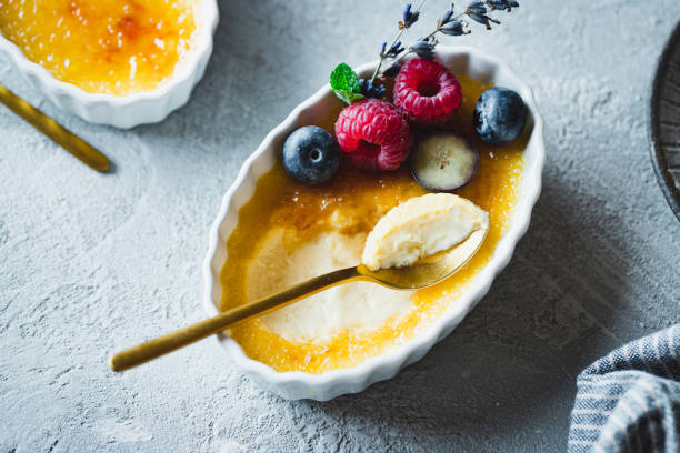 istock Partially eaten delicouis Creme Brulee 1385407623