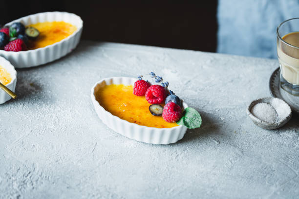 istock Homemade creme brulee plate 1385407635