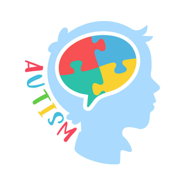 herzfarben-puzzle konzept der betreuung psychisch kranker kinder mit autismus - mentally ill stock-grafiken, -clipart, -cartoons und -symbole