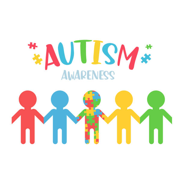 herzfarben-puzzle konzept der betreuung psychisch kranker kinder mit autismus - mentally ill stock-grafiken, -clipart, -cartoons und -symbole