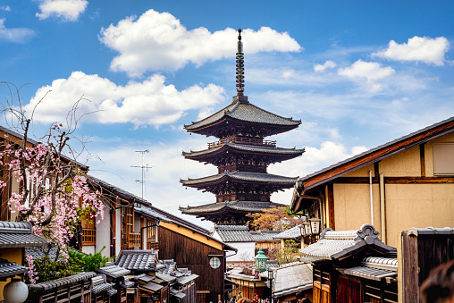 march 29, 2019 - Kyoto, Japan: Hōkan-ji Temple with Yasaka Pagoda, Kyoto, Japan.