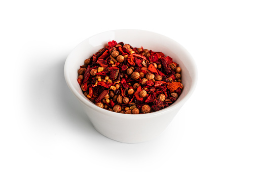 Red spices isolated on a white background. High quality photo