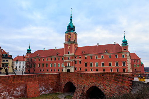 Krakow, Poland - March 18, 2014 : Low angle view of Wawel Royal Castle and Cathedral on the Wawel Hill
