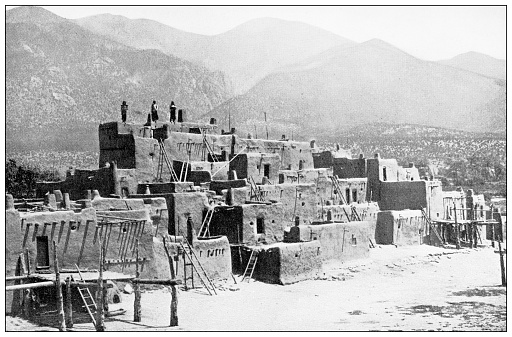 Antique travel photographs of Grand Canyon: Pueblo town