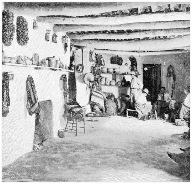 античные фотографии гранд-каньона: город пуэбло - anasazi stock illustrations