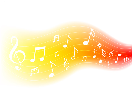 musical notes colorful background