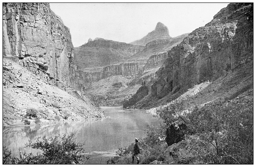 Antique travel photographs of Grand Canyon: Colorado River