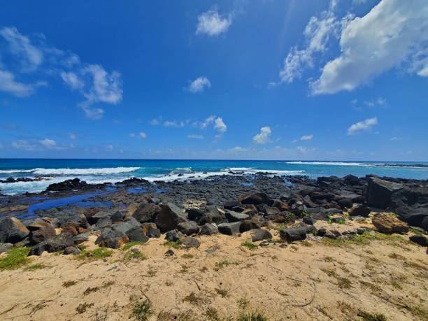 Beach in Kauai, Hawaii stock photo