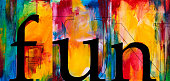istock Fun lettering alphabet typographic colorful abstract painting 1385465892