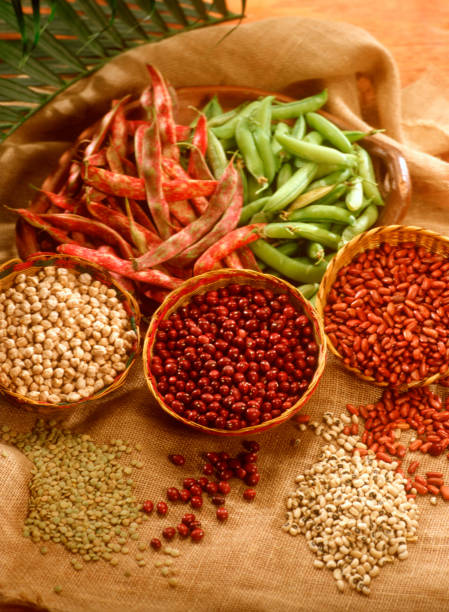 istock Variety of grains and beans backgrounds. 1385466143