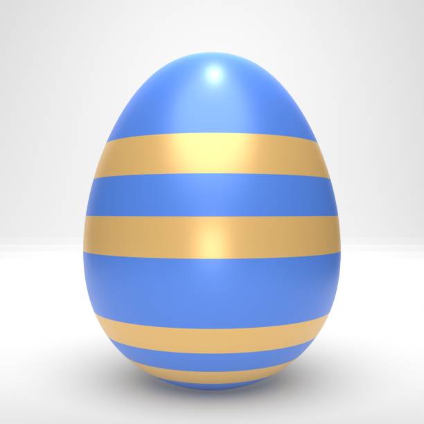 Large picture of an isolated easter egg with a stripes pattern.