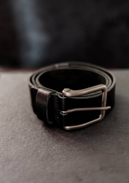 istock Fashionable men's black belt 1385469554