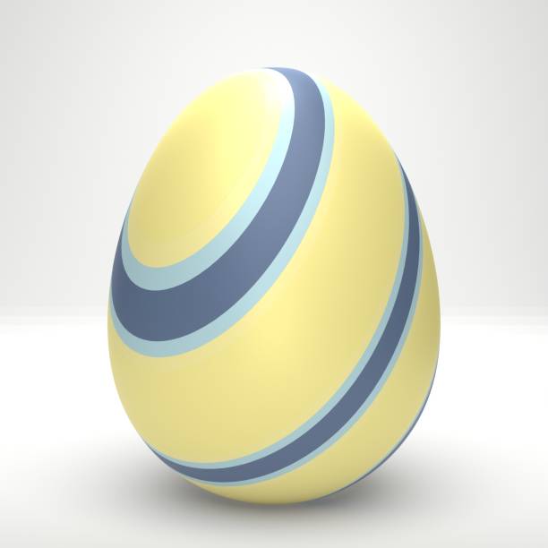 istock Isolated Single Realistic 3D Egg Standing in the Middle of White Background 1385469564