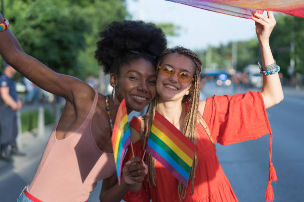 istock Girlfriends meeting at the LGBTQI pride 1385471633