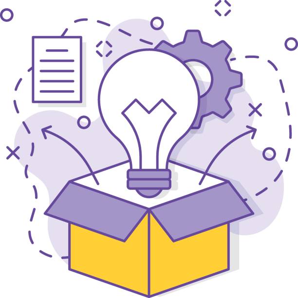 istock Out-of-the-Box Inbound Marketing Idea Concept, Bulb with Cardboard vector color icon design, business corporation symbol, Joint partnerships Sign, Sales and Marketing management stock illustration 1385471640