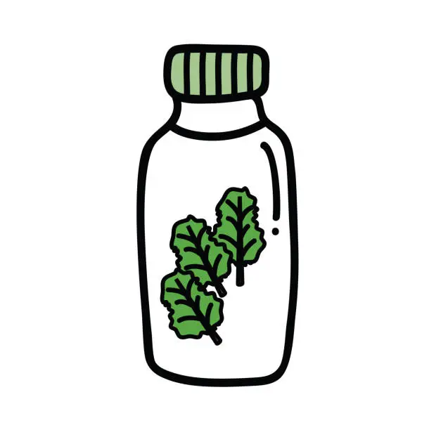 Vector illustration of kale juice icon