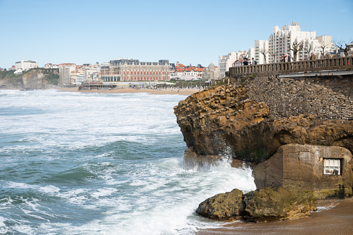 The beautiful coastal town of Biarritz in southwestern France, by the Atlantic ocean