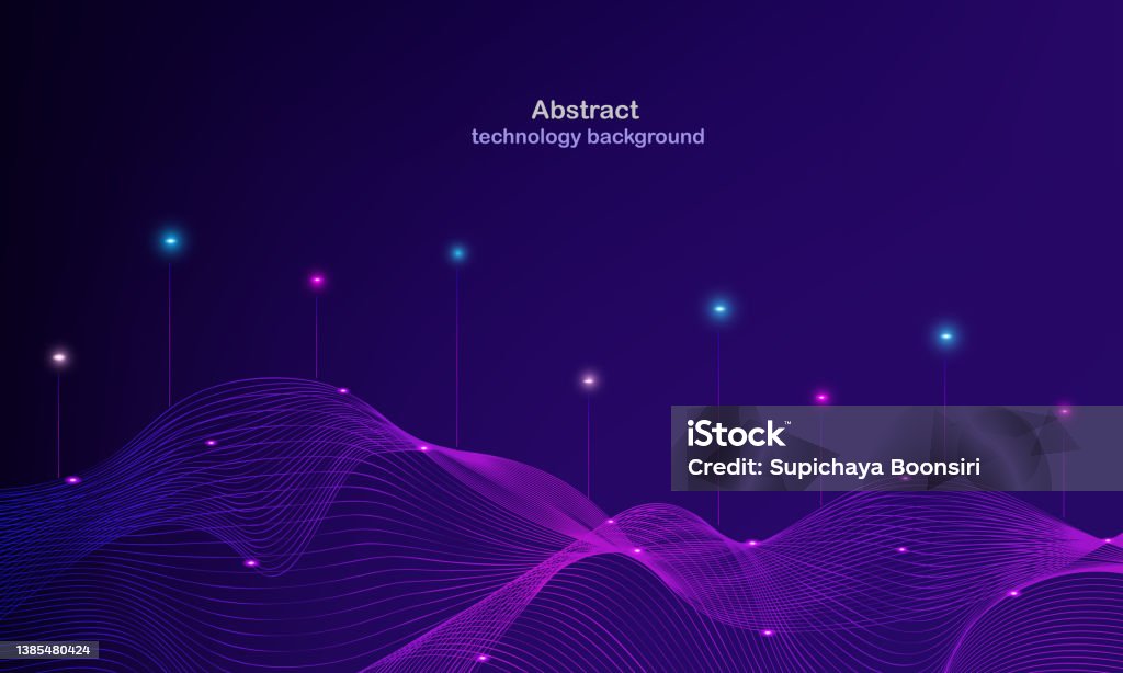 Network Wave Background Network Wave Line Technology Background Stock Illustration - Download ...