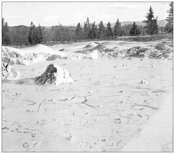 istock Antique travel photographs of Yellowstone 1385481717