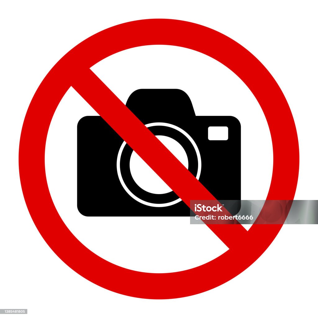 Realistic Prohibited Sign Photography Prohibited Sign Stock Illustration - Download Image Now ...