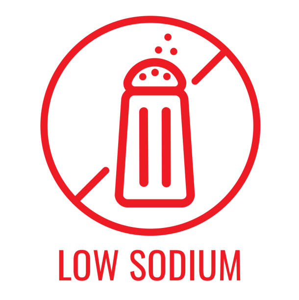 znak niskiego stężenia sodu - low salt stock illustrations