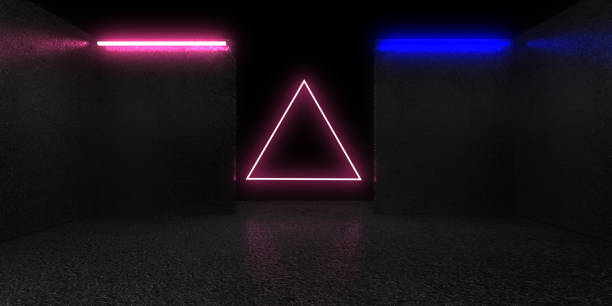 istock 3D abstract background with neon lights. neon tunnel  .space construction . .3d illustration 1385495900