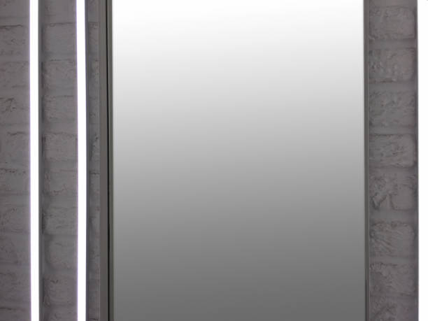 istock Full length mirror hanging on the wall with LED lights (Frame with Clipping Path) 1385500600