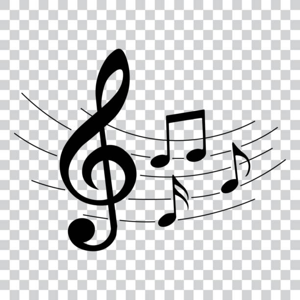 음악 노트, 음악 디자인, 벡터 일러스트레이션. - musical note music musical staff treble clef stock illustrations
