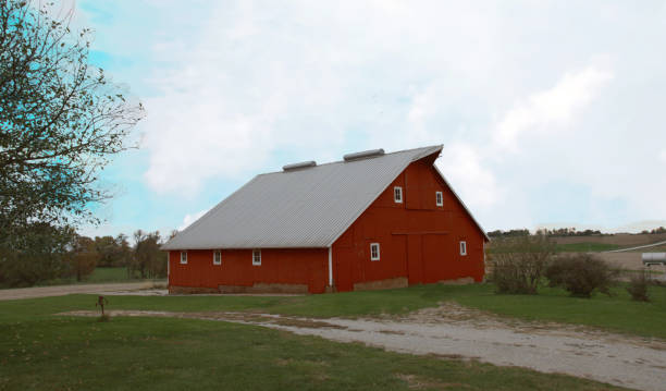 istock Rural Scene with Red Barn- Western, Iowa 1385505756