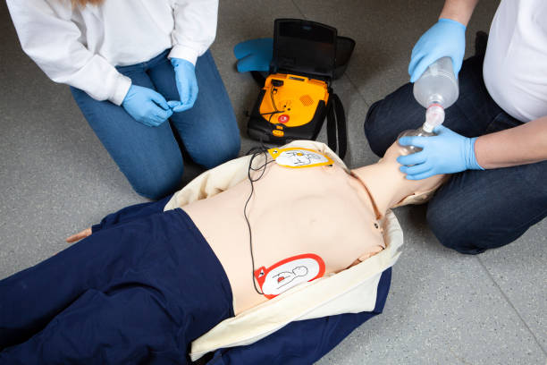 istock Cardiopulmonary resuscitation (CPR), AED (automated external defibrillator), Bag-Valve-Mask (BVM) Ventilation 1385506295